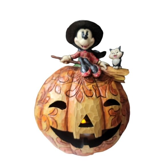 Jim Shore Disney Showcase Collection A Spellbinding Halloween Pumpkin Sculpture - Picture 1 of 16